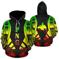 Papua New Guinea Polynesian ll Over Hoodie Reggae Tattoo Unisex Reggae - Polynesian Pride