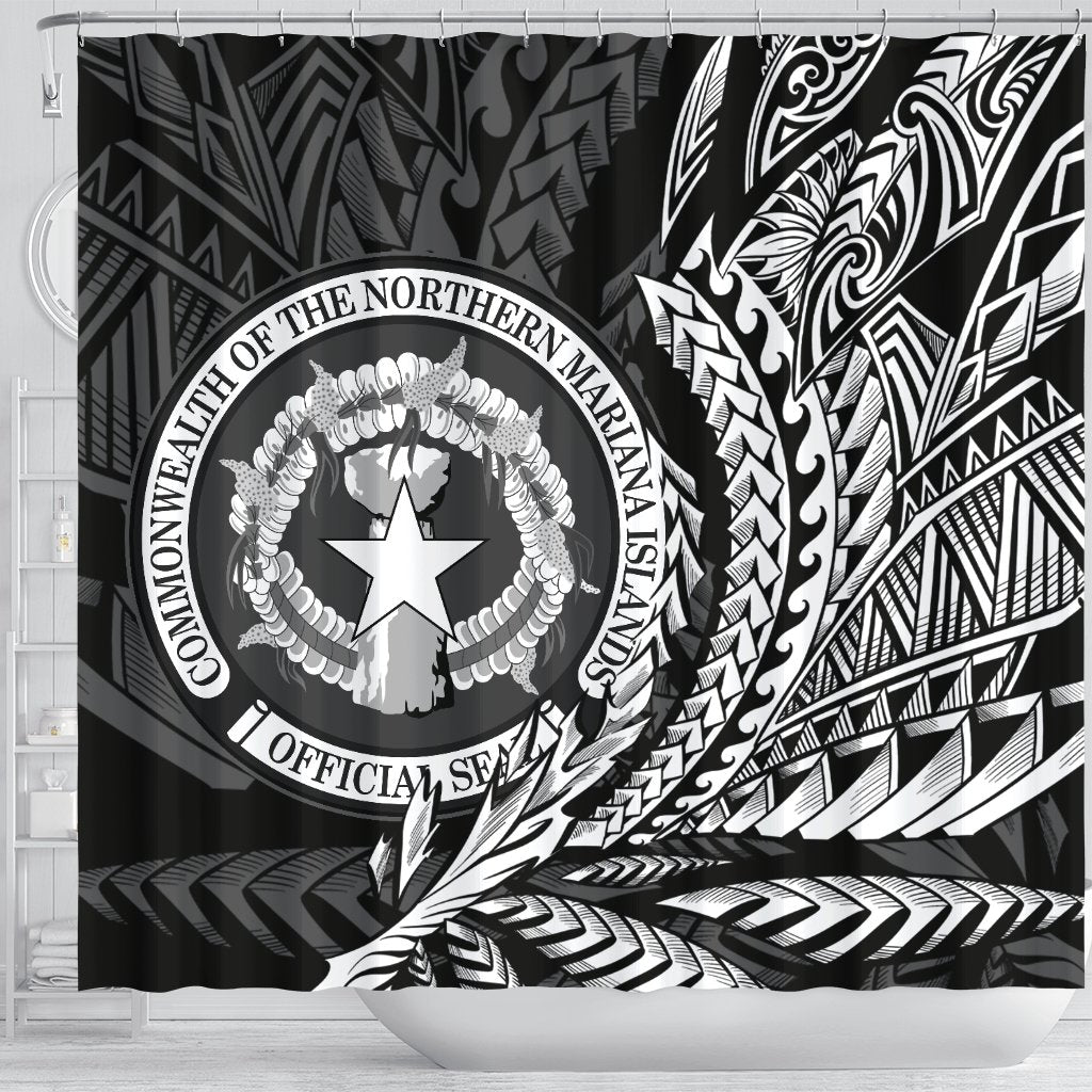 Northern Mariana Islands Shower Curtains - Wings Style - Polynesian Pride