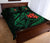 Hawaiian Polynesian Quilt Bed Set - Kanaka Maoli & Green Manta Ray Turtle Tentacle - Polynesian Pride