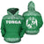 Tonga All Over Hoodie Polynesian Green and White Unisex Green And White - Polynesian Pride