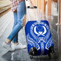 Pohnpei Luggage Cover - Micronesian Tribal Blue - Polynesian Pride