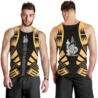 New Caledonia Men Tank Top - Polynesian Tattoo Gold - Polynesian Pride