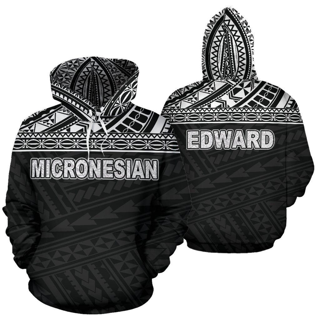 Micronesia All Over Hoodie Edward Unisex Black - Polynesian Pride