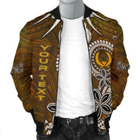 Pohnpei Custom Personalised Men's Bomber Jacket - Polynesian Boar Tusk - Polynesian Pride