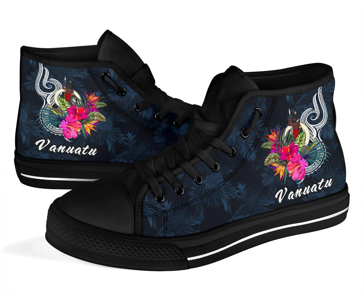 Vanuatu Polynesian High Top Shoes - Tropical Flower - Polynesian Pride