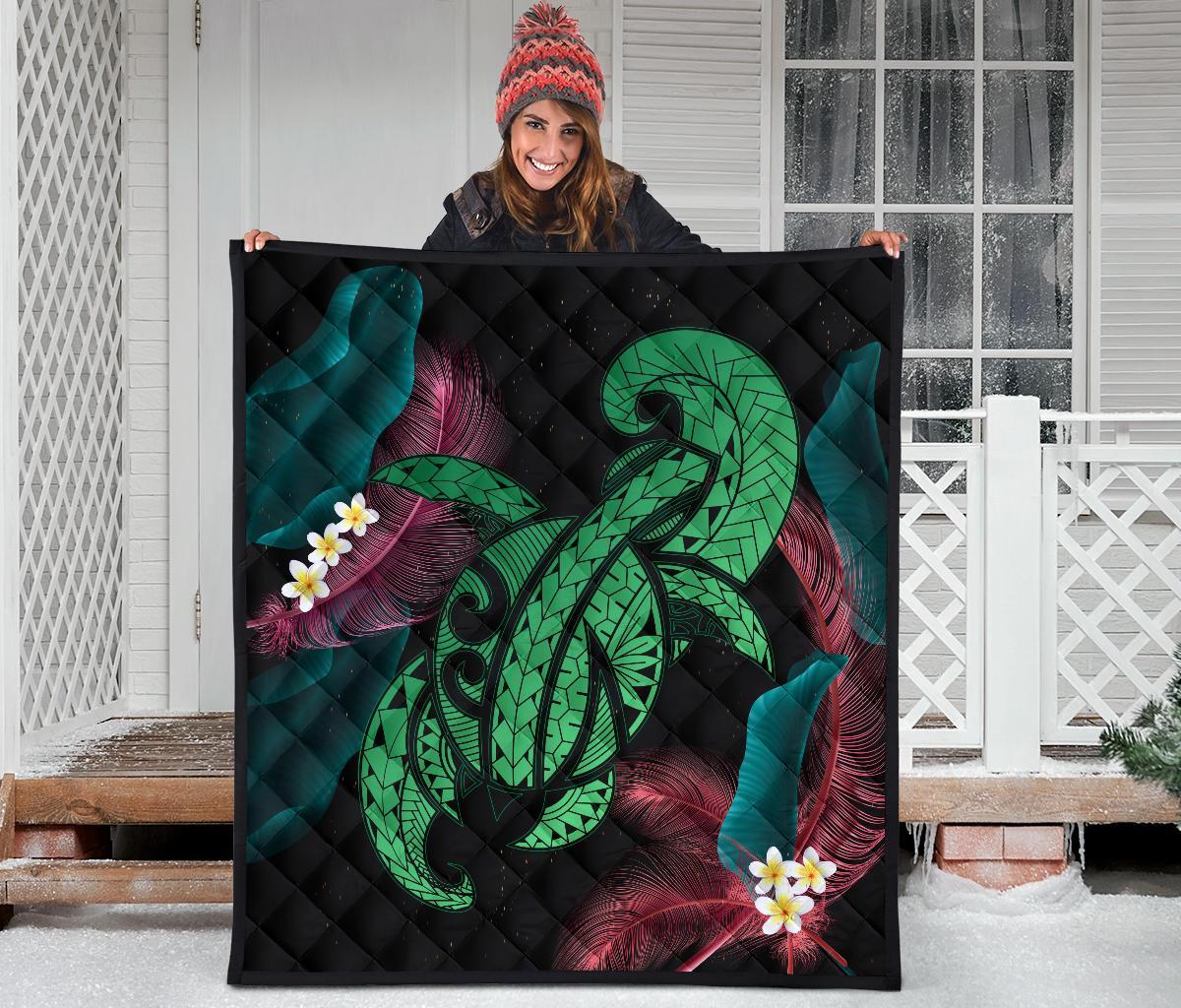 Hawaii Turtle Polynesian Tropical Premium Quilt - Ghia Style Green - Polynesian Pride