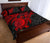 Cook Islands Polynesian Quilt Bed Set - Cook Islands Flag & Red Turtle Hibiscus - Polynesian Pride