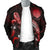 CNMI Polynesian Men's Bomber Jacket - Turtle With Blooming Hibiscus Red - Polynesian Pride