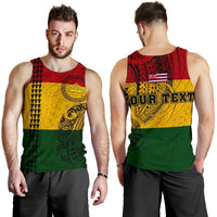 Hawaii Kanaka Flag Polynesian Personalized Men's Tank Top - Mauna Kea Protectors Red - Polynesian Pride