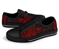 Hawaii Polynesian Custom Personalised Low Top Shoe - Hawaii Pride Red Version - Polynesian Pride