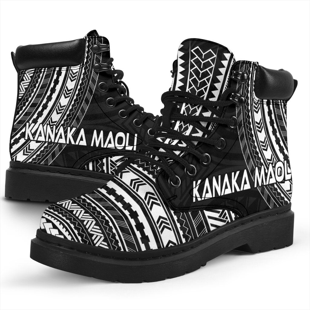 Kanaka Maoli Leather Boots - Polynesian Black Chief Version - Polynesian Pride