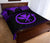 Hawaii Quilt Bed Set - Kanaka Maoli Polynesian Tattoo Black Fog Style Purple Version - Polynesian Pride