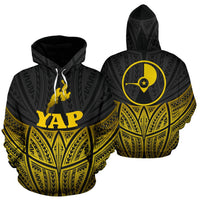 Yap Polynesian Hoodie Gold Pride Map nd Seal Unisex Gold - Polynesian Pride