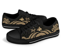 Papua New Guinea Low Top Canvas Shoes - Gold Tentacle Turtle - Polynesian Pride