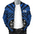 Fiji Men's Bomber Jacket - Fiji Seal With Polynesian Tattoo Style (Blue) - Polynesian Pride