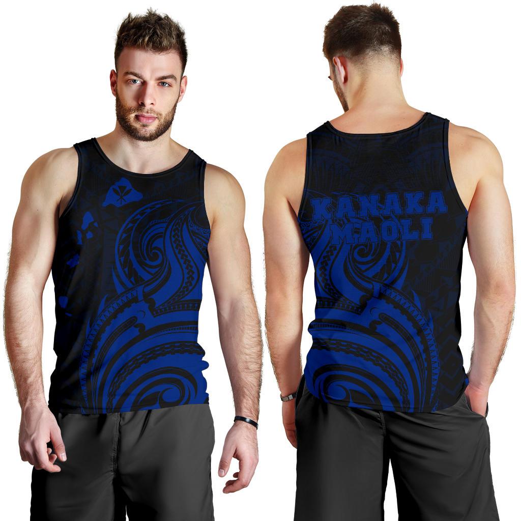 Kanaka Maoli Map Polynesian Tank Top Blue Art - Polynesian Pride