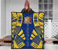 Tokelau Premium Quilt - Tokelau Coat Of Arms Polynesian Yellow Tattoo - Polynesian Pride
