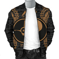 Yap Polynesian Men's Bomber Jacket Map Gold - Polynesian Pride