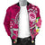 FSM Men's Bomber Jacket - Turtle Plumeria (PINK) - Polynesian Pride