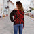 New Caledonia Women's Off Shoulder Sweater - Red Tentacle Turtle - Polynesian Pride