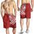 Kosrae Polynesian Men's Shorts - Summer Plumeria (Red) - Polynesian Pride