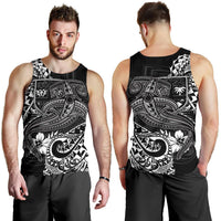 Fiji Men's Tank Top - White Shark Polynesian Tattoo - Polynesian Pride