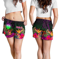 Northern Mariana Islands Polynesian Women's Shorts - Summer Hibiscus - Polynesian Pride