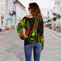 Polynesian Hawaii Shoulder Sweater - Ukulele - Polynesian Pride