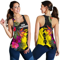 New Caledonia Women's Racerback Tank - Polynesian Hibiscus Pattern - Polynesian Pride