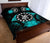 Cook Islands Polynesian Quilt Bed Set Hibiscus Turquoise - Polynesian Pride