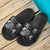 Tuvalu Sandals - Turtle Hibiscus Pattern Black - Polynesian Pride