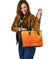 Sun In Leo Zodiac Small Leather Tote Polynesian Tattoo Simple - Orange - Polynesian Pride