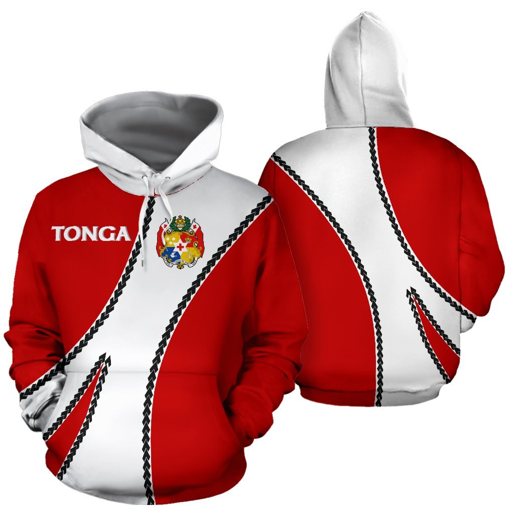 Tonga Hoodie Tonga Coat of Arms Sports Style Unisex Red - Polynesian Pride