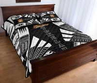 Tokelau Quilt Bed Set - Tokelau Coat Of Arms White Tattoo Style - Polynesian Pride