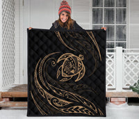 Hawaii Turtle Premium Quilt - Gold - Frida Style - Polynesian Pride
