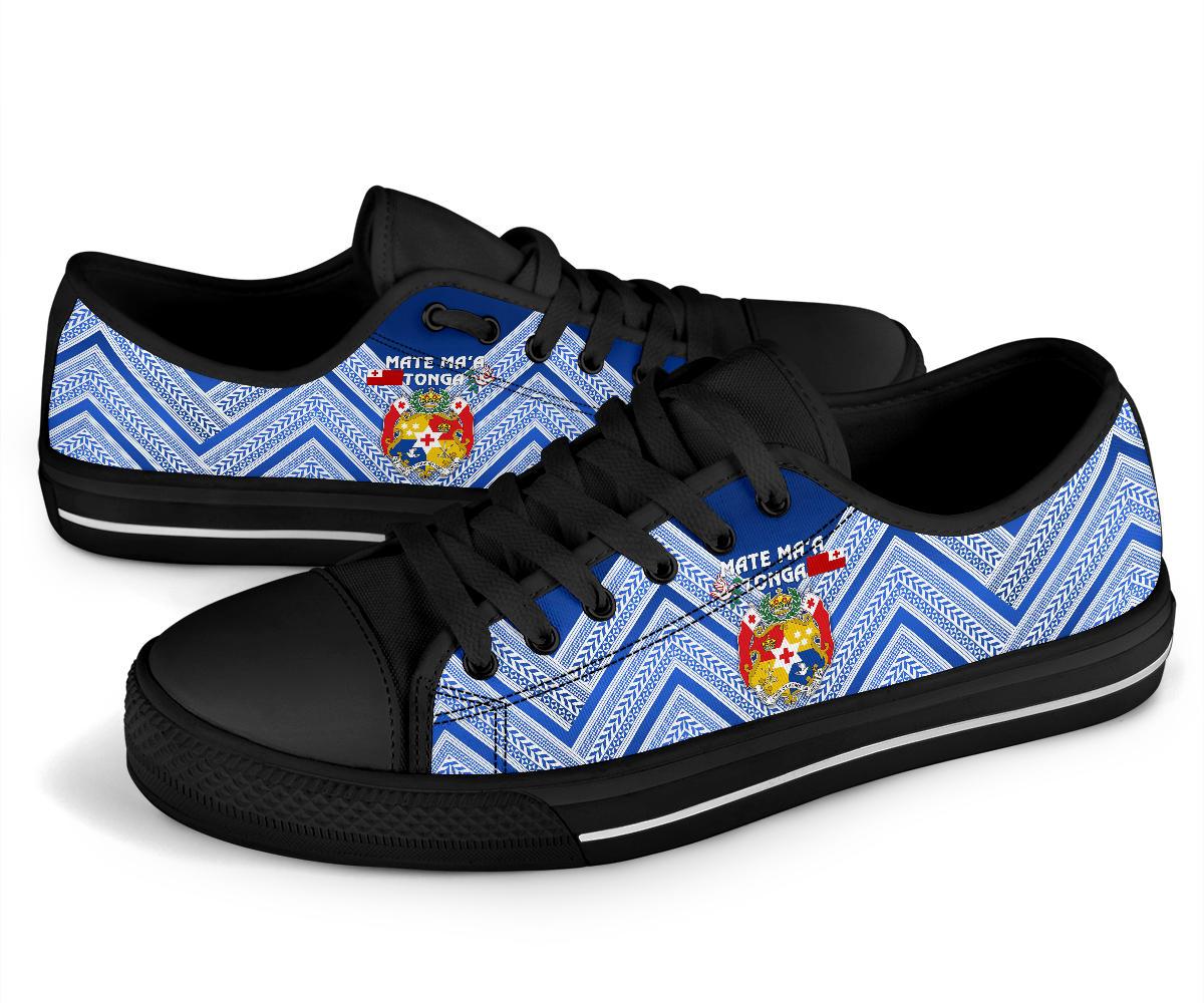 Mate Ma'a Tonga Rugby Low Top Shoe Polynesian Creative Style - Blue - Polynesian Pride
