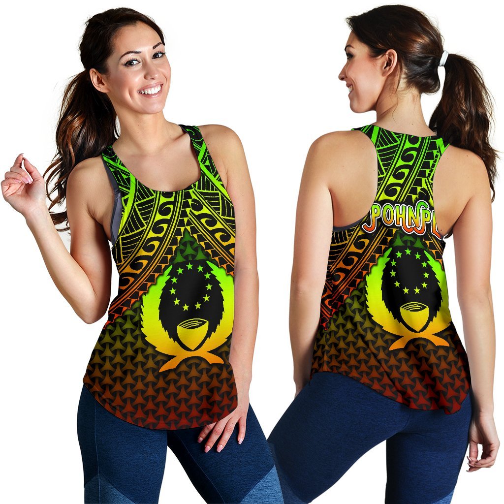 Polynesian Pohnpei Women's Racerback Tank - Reggae Vintage Polynesian Patterns - Polynesian Pride