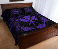 Hawaii Kanaka Turtle Hibiscus Polynesian Quilt Bed Set - Anthea Style Purple - Polynesian Pride
