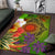 Cook Islands Polynesian Area Rug - Manta Ray Tropical Flowers (Reggae) - Polynesian Pride