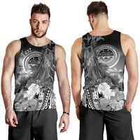 Federated States of Micronesia Custom Personalised Men's Tank Top - Humpback Whale with Tropical Flowers (White) - Polynesian Pride
