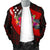 Kosrae Men's Bomber Jacket - Polynesian Hook And Hibiscus (Red) - Polynesian Pride