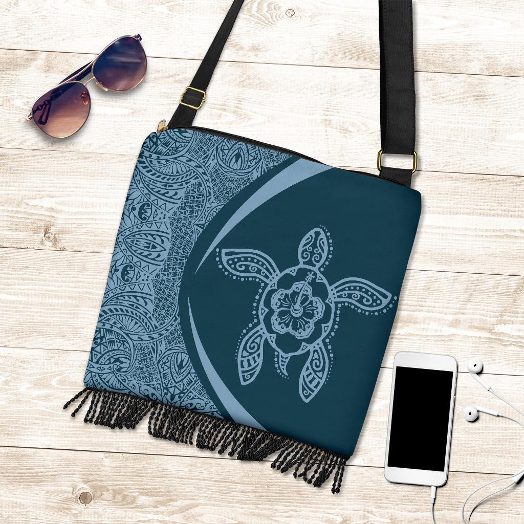 Hawaii Turtle Polynesian Crossbody Boho Handbag-Circle Style - Polynesian Pride