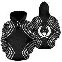 Pohnpei Hoodie Micronesia Black Warrior Style Unisex Black - Polynesian Pride