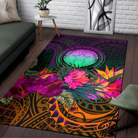 Northern Mariana Islands Polynesian Area Rug - Summer Hibiscus - Polynesian Pride