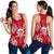 Tuvalu Polynesian Women Tank Top Map Red White - Polynesian Pride