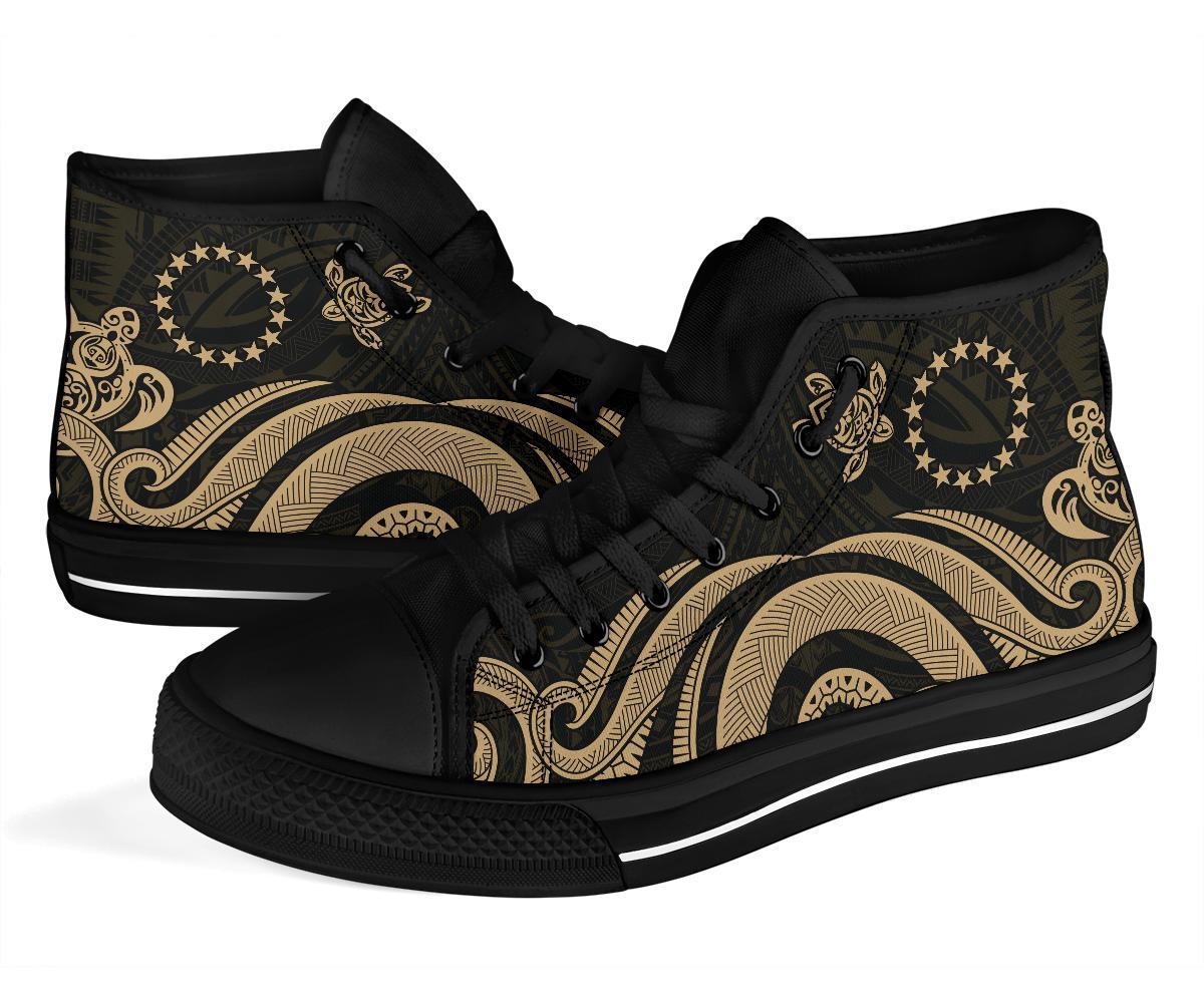 Cook Islands High Top Canvas Shoe - Gold Tentacle Turtle - Polynesian Pride