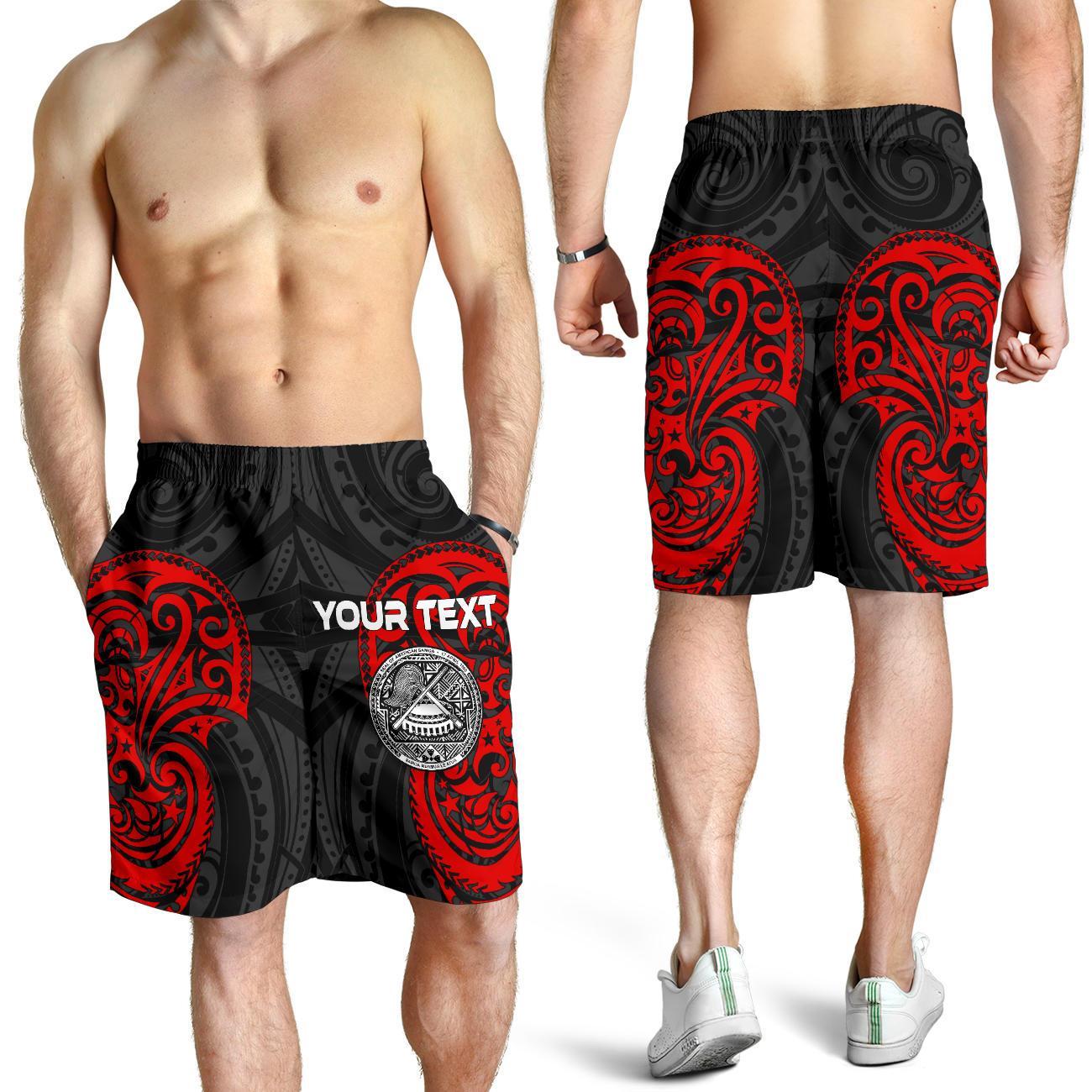 American Samoa Polynesian Custom Personalised Men's Shorts - American Samoan Spirit Red - Polynesian Pride