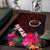 Hawaii Area Rug - Kanaka Maoli With Hibiscus On Polynesian Patterns (RED) Red - Polynesian Pride