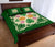 Hawaiian Quilt Bed Set Coconut Tree Pattern - Green - Polynesian Pride