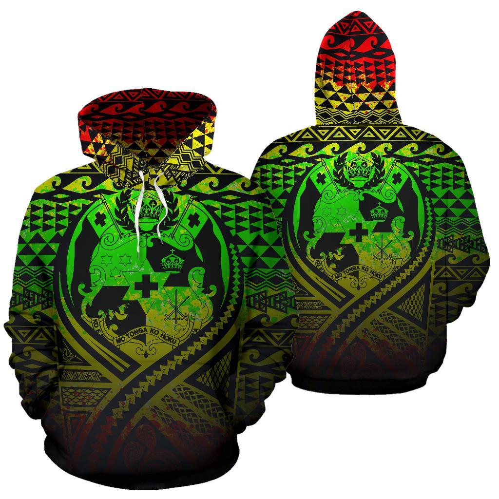 Tonga All Over Hoodie Lift up Reggae Unisex Reggae - Polynesian Pride